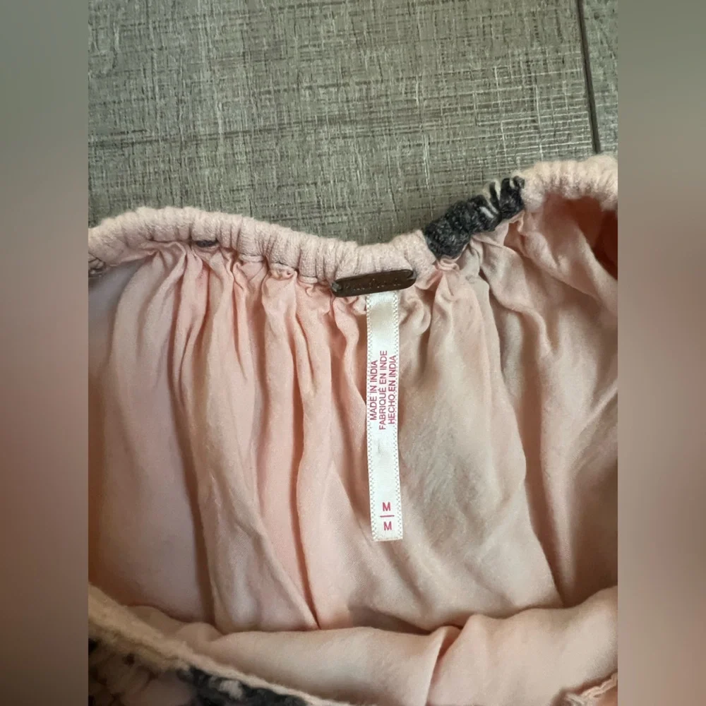 Free People Forget Me Not Midi Dress in Peach Combo Size Medium